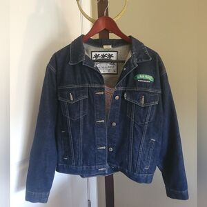 Vintage Carlos'N Charlie's 'Senor Frogs' Dark Blue Denim Jacket Mens Sz L